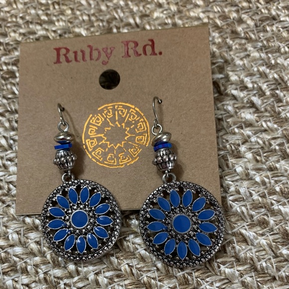 Ruby Road Blue and Silver Earrings - Picture 1 of 3